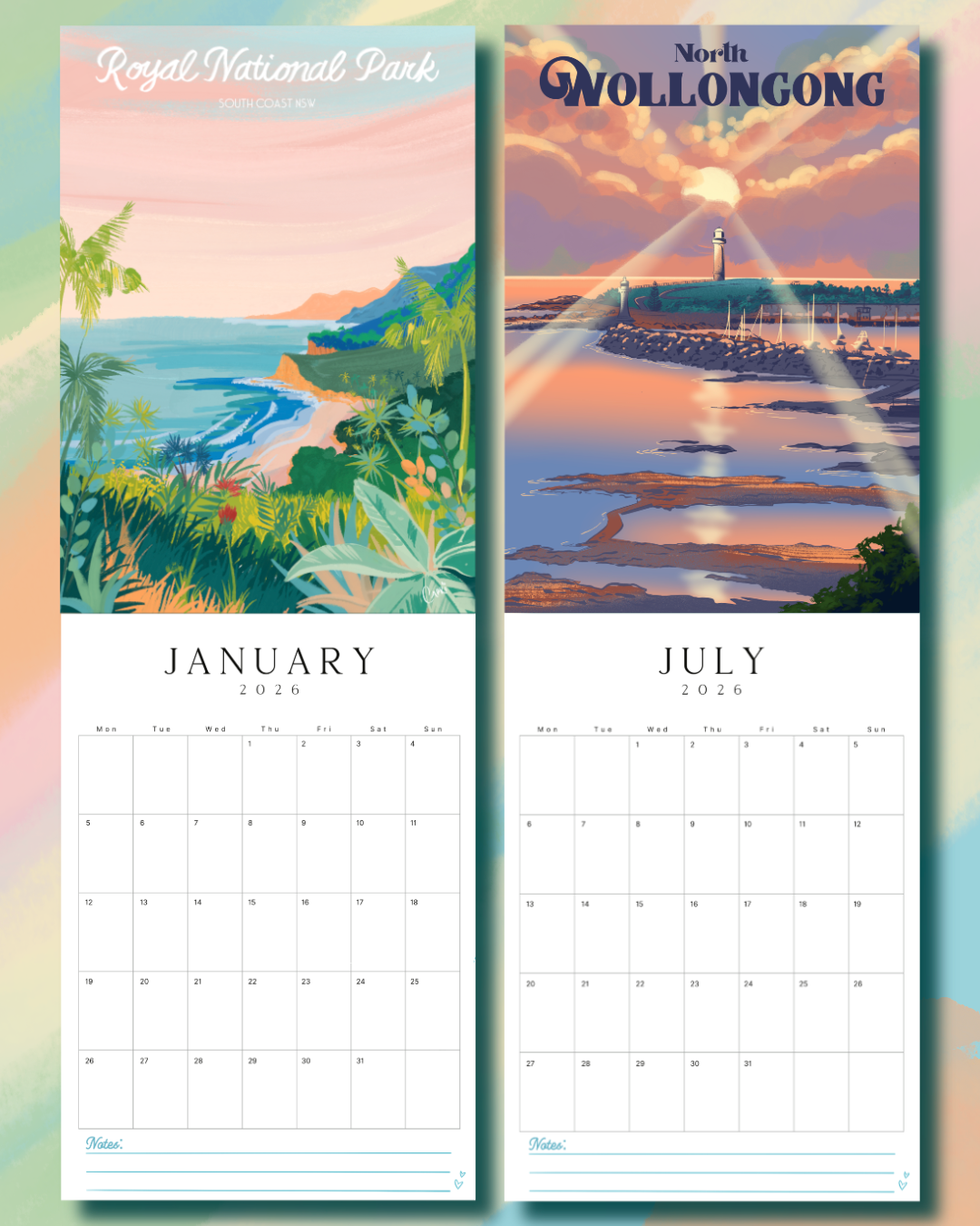 2026 South Coast NSW Wall Calendar
