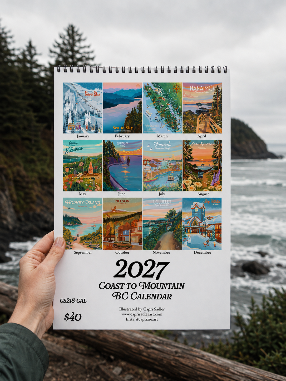 2027 Coast to Mountain Calendar