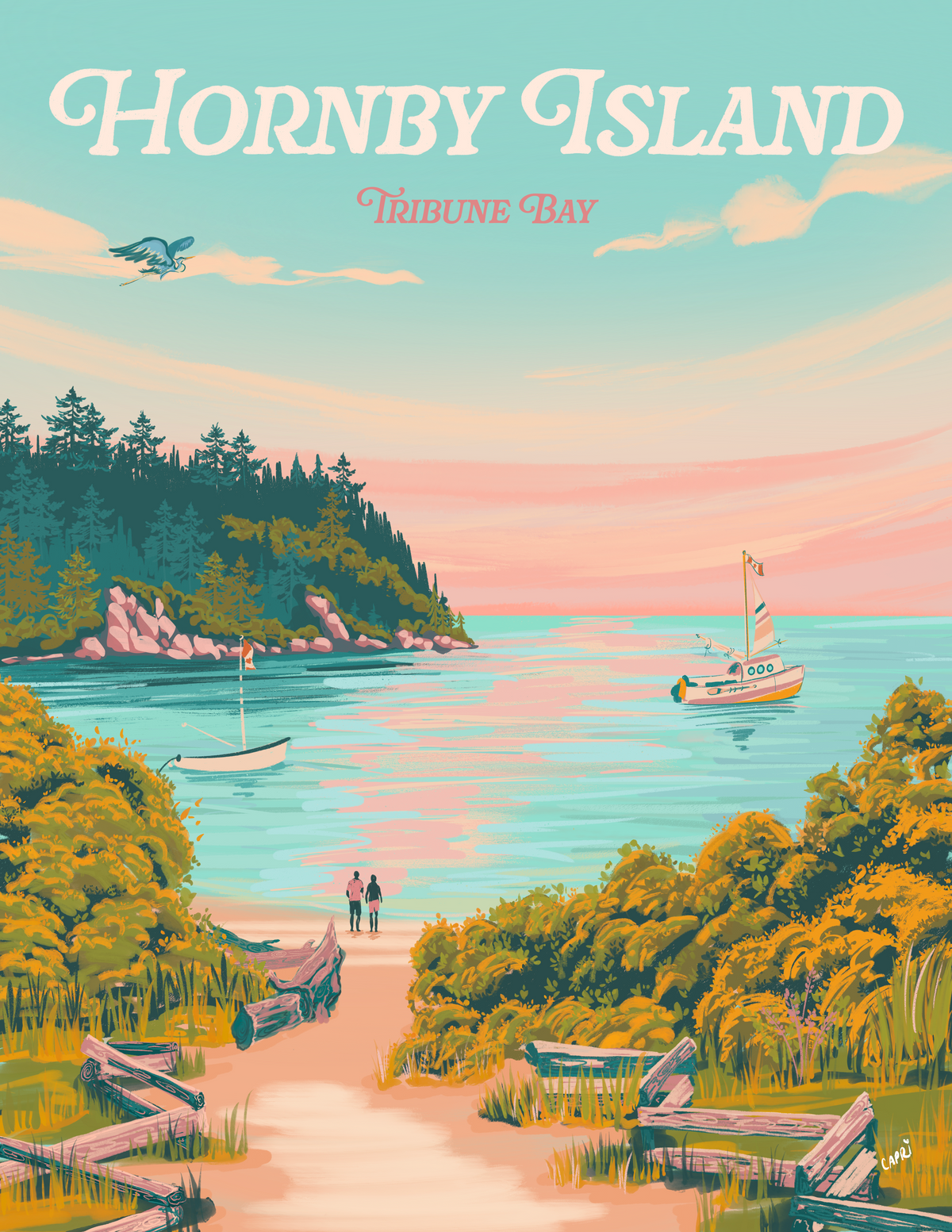 Hornby Island, tribune Bay art print