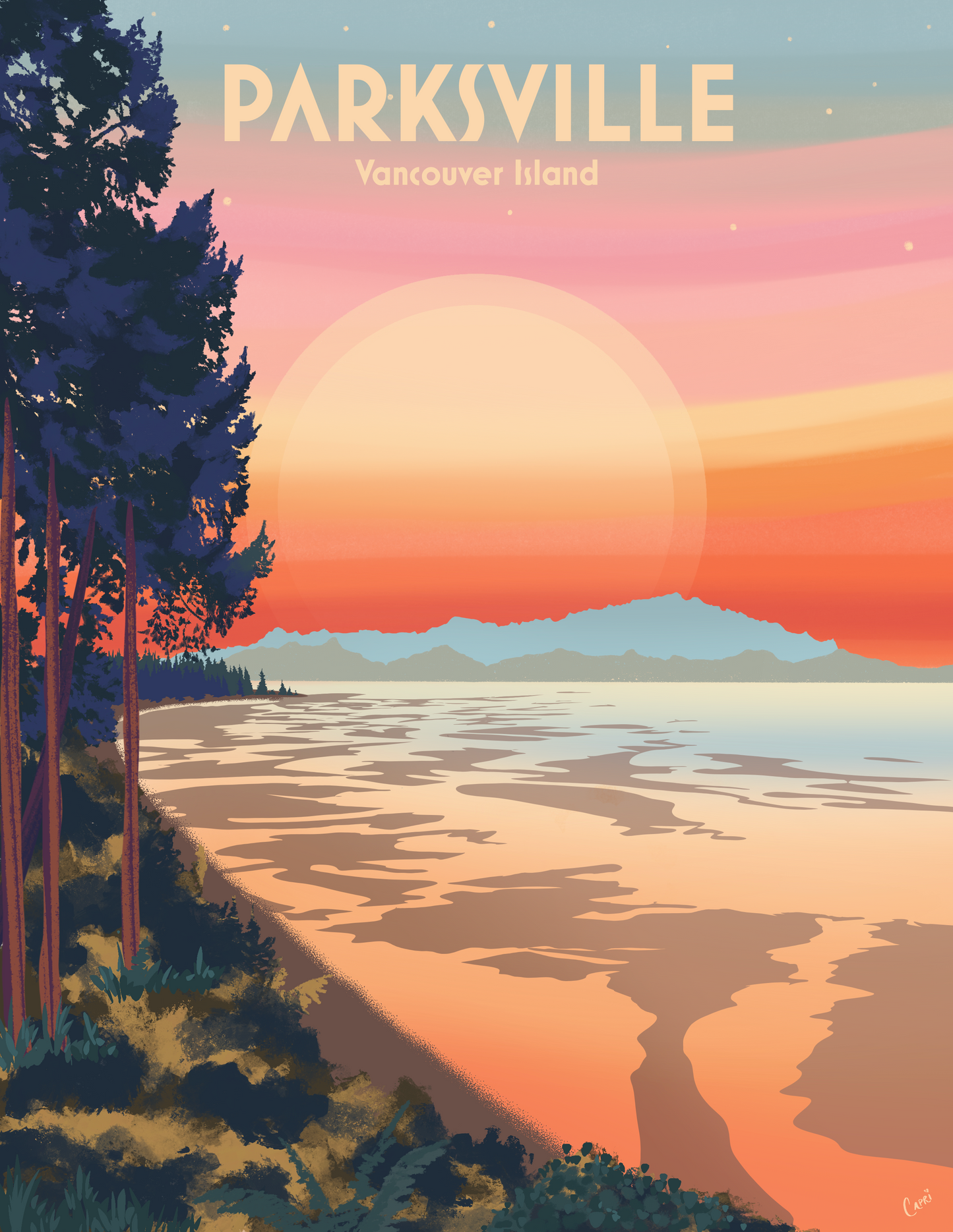 Parksville Sunset Art Print