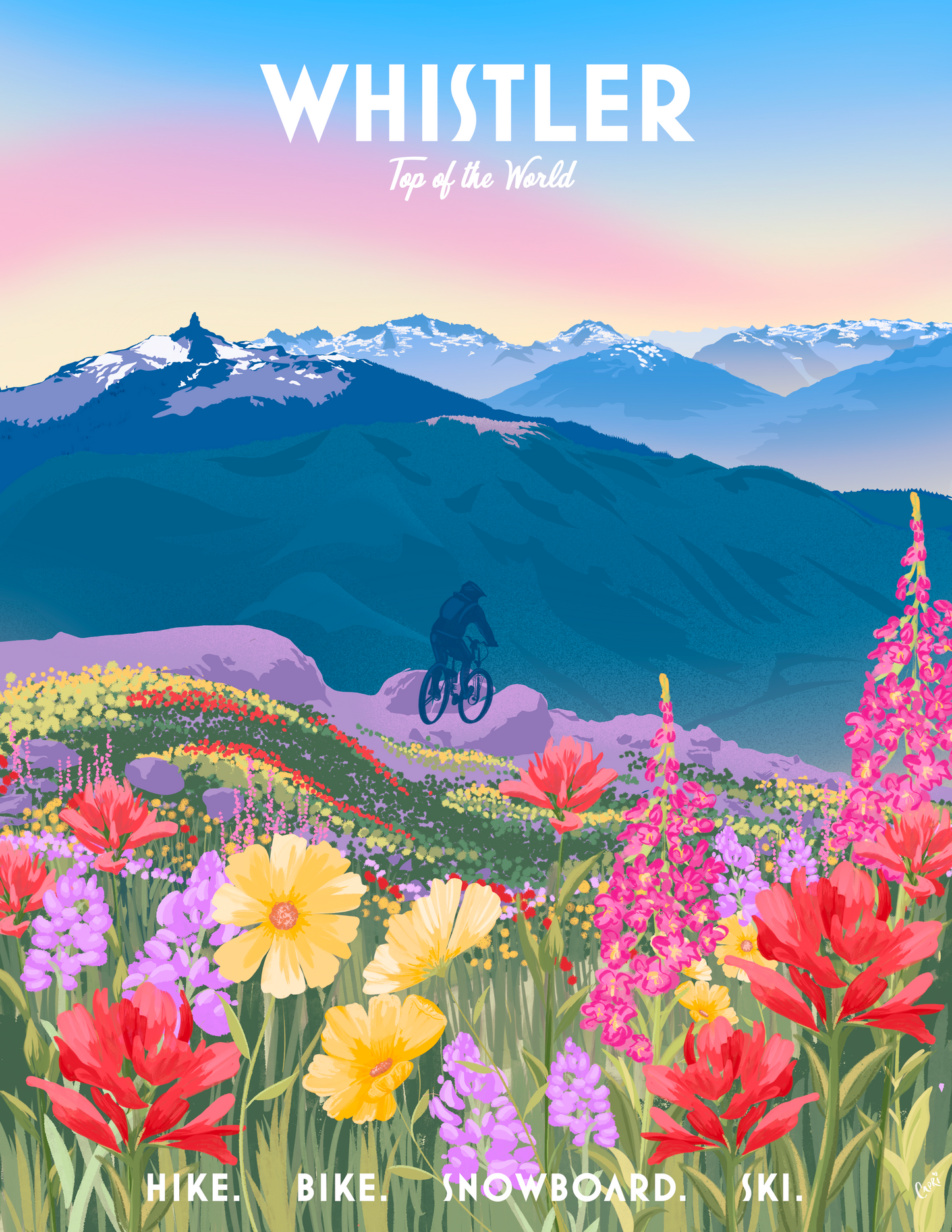 Whistler Mountain, Top of World Art Print